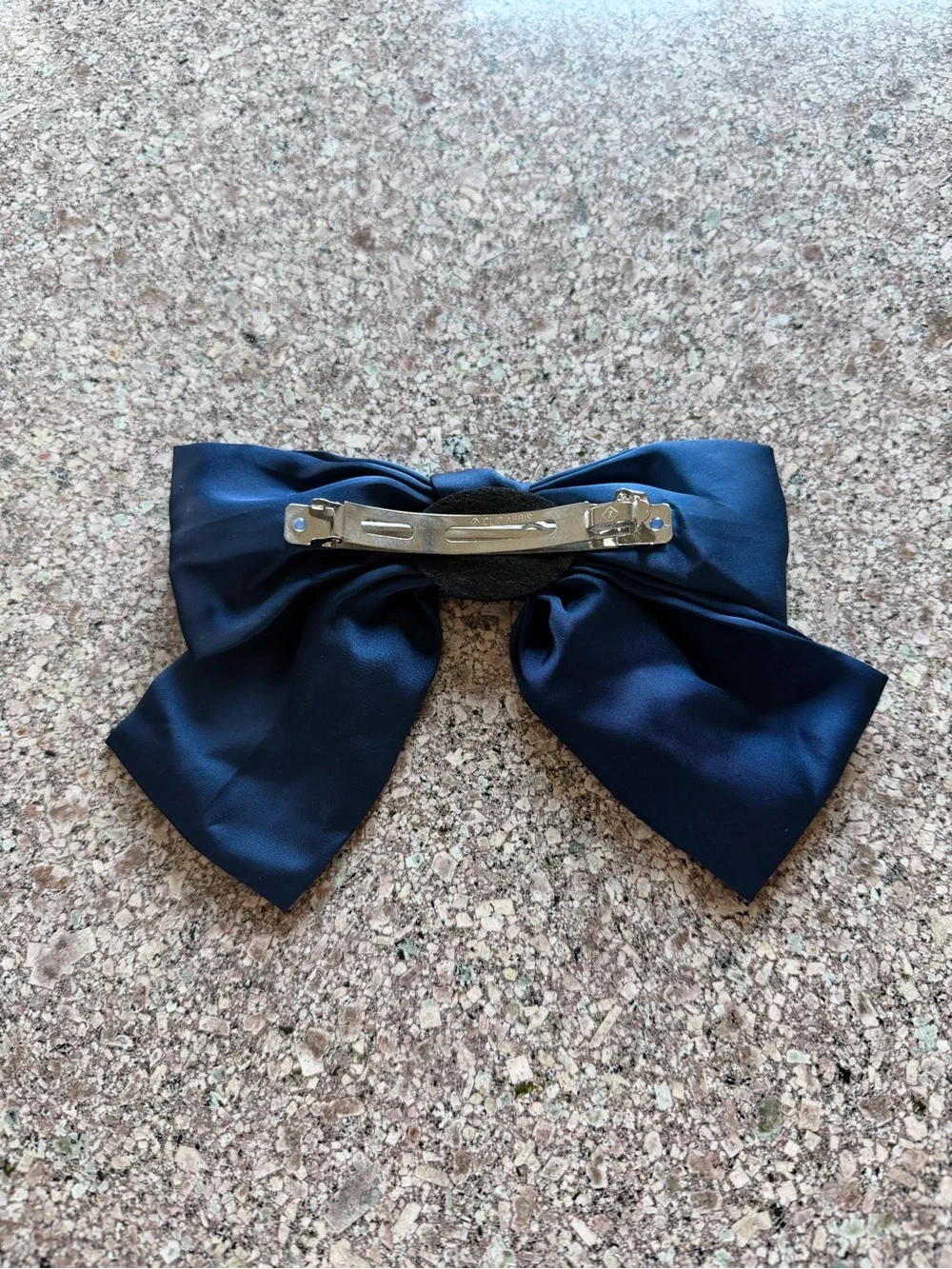 Kids Satin Bow Hair Clips in Navy and Black - Classic School Style